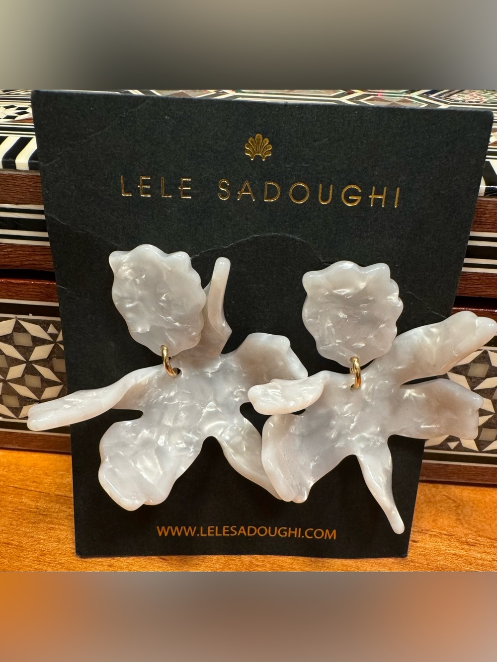 Lele Sadoughi Small Paper Lily Drop Earrings